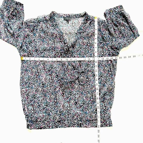 The Limited Black Multicolor Sheer Tie Front Three Quarter Length Sleeve - Picture 10 of 10